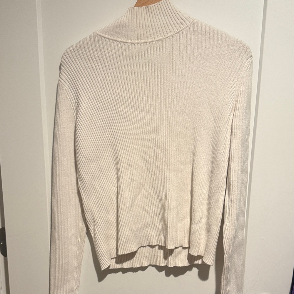 Cream Ribbed Sweater